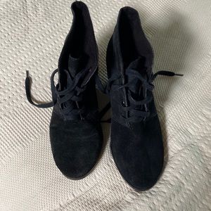 Lucky Brand lace-up wedge booties